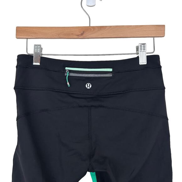 Lululemon Run Pace Tight Very Green Black Leggings Sz 6 - Picture 4 of 5